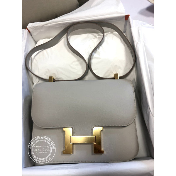 Hermès Constance 24cm Gris Perle Evercolor GHW