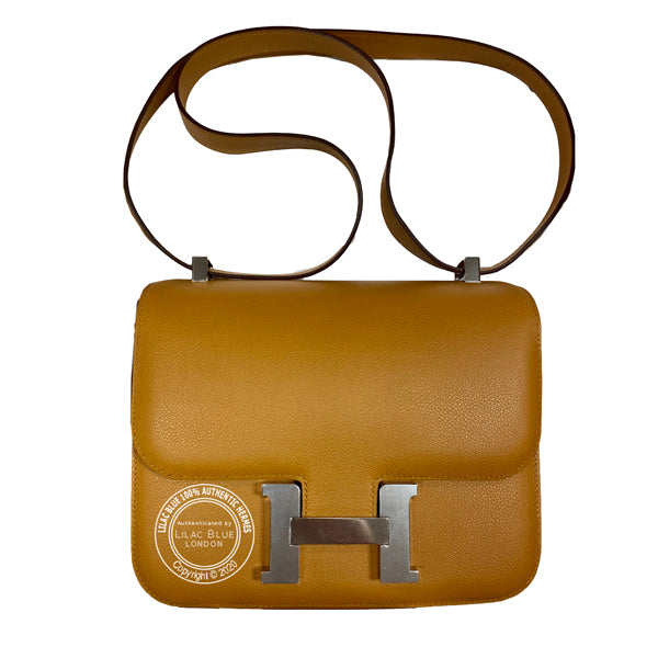 Hermès Constance 24cm Natural/Rose d'Ete Evercolor PHW