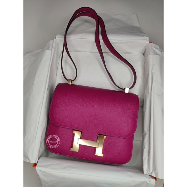 Hermès Constance 24cm Rose Pourpre/Anemone HSS Epsom GHW
