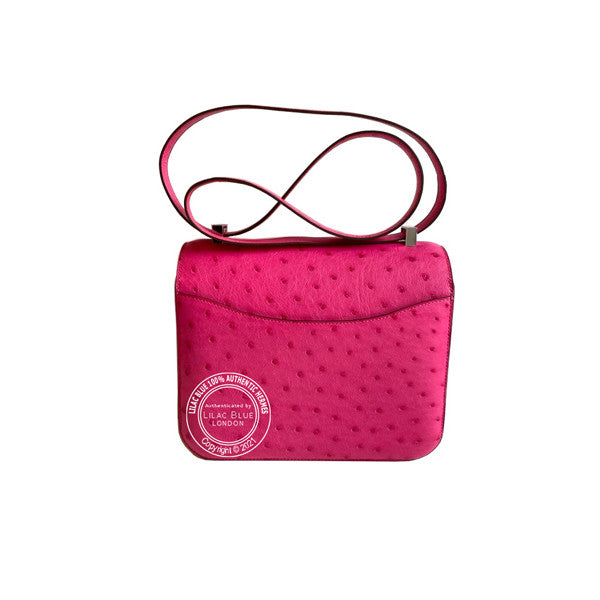 Hermès Constance 24cm Rose Tyrien Ostrich PHW