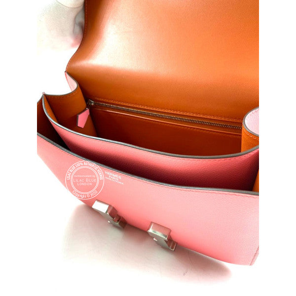 Hermès Constance 24cm Rose d'Ete/Terre Battue Evercolor PHW