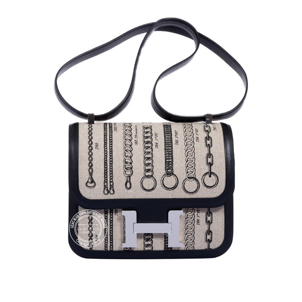 Hermès Constance 24cm Déchaînée Toile de Camp/Swift PHW