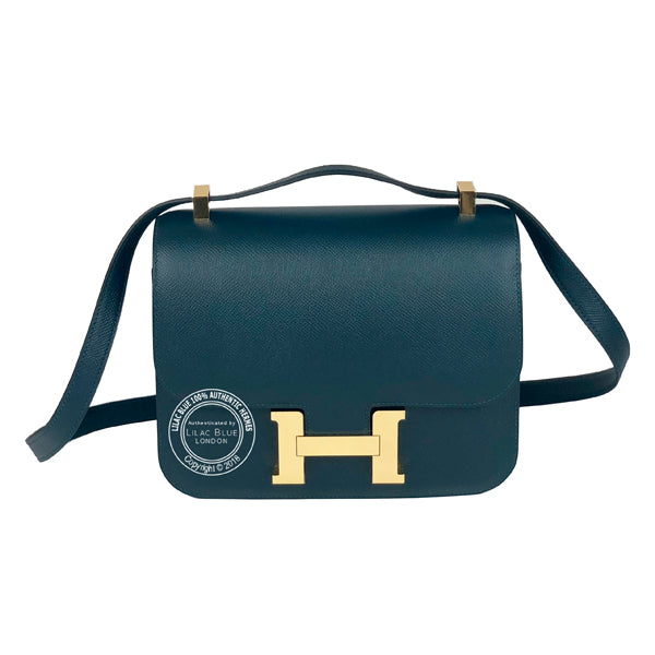 Hermès Constance 24cm Vert Cypress Epsom GHW