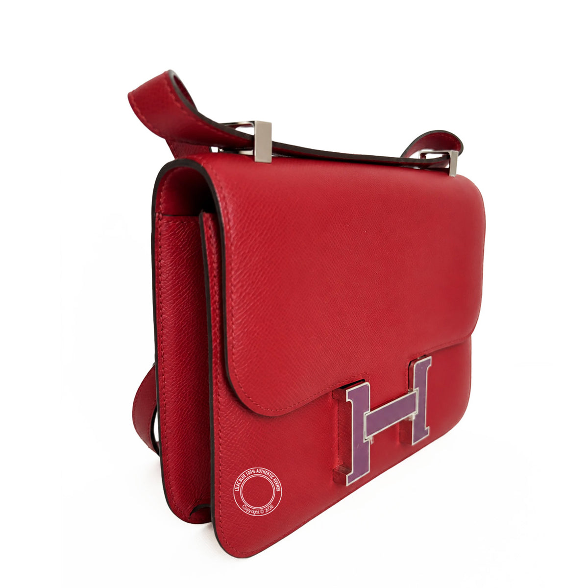 Hermès Constance 24cm Rouge H Epsom PHW/Enamel