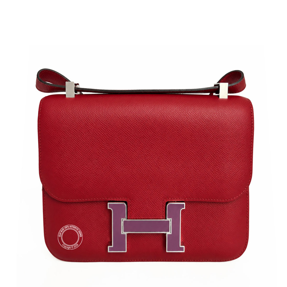 Hermès Constance 24cm Rouge H Epsom PHW/Enamel