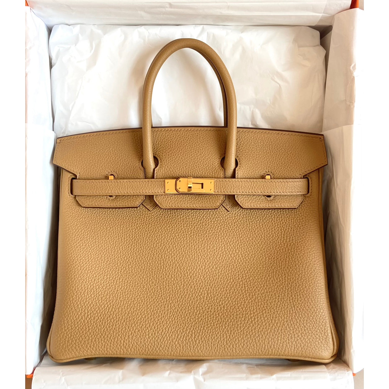 Hermès Birkin 25cm Biscuit Togo GHW