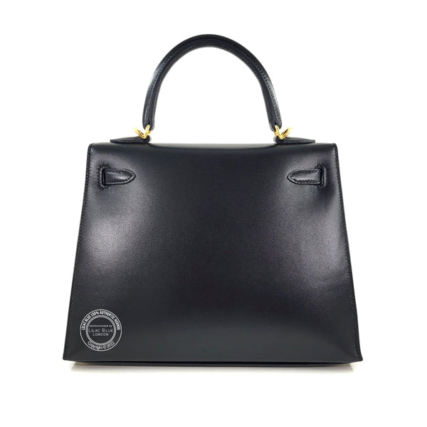 Hermes Kelly 25cm Black Tadelakt GHW