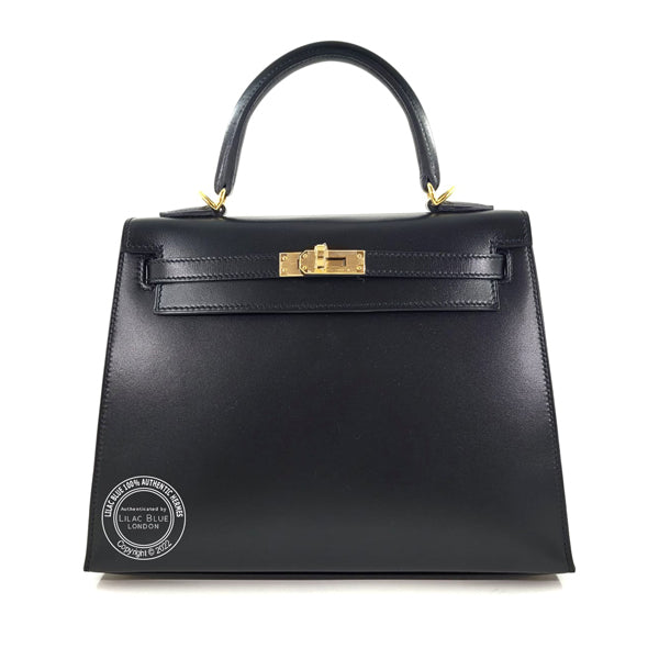 Hermes Kelly 25cm Black Tadelakt GHW