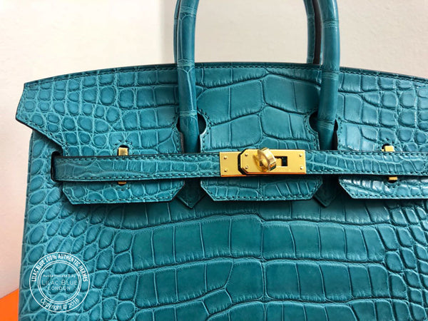 Hermès Birkin 25cm Bleu Paon Matte Alligator GHW