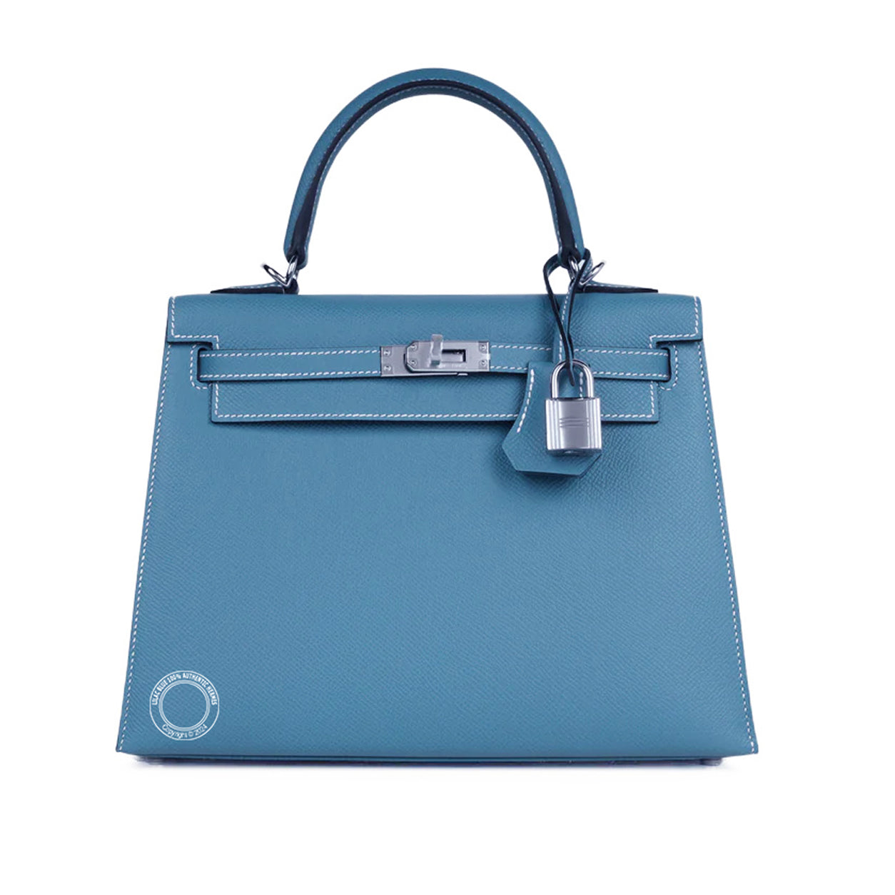 Hermès Kelly 25cm Blue Jean Epsom PHW