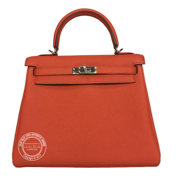 Hermès Kelly 25cm Capucine Togo PHW