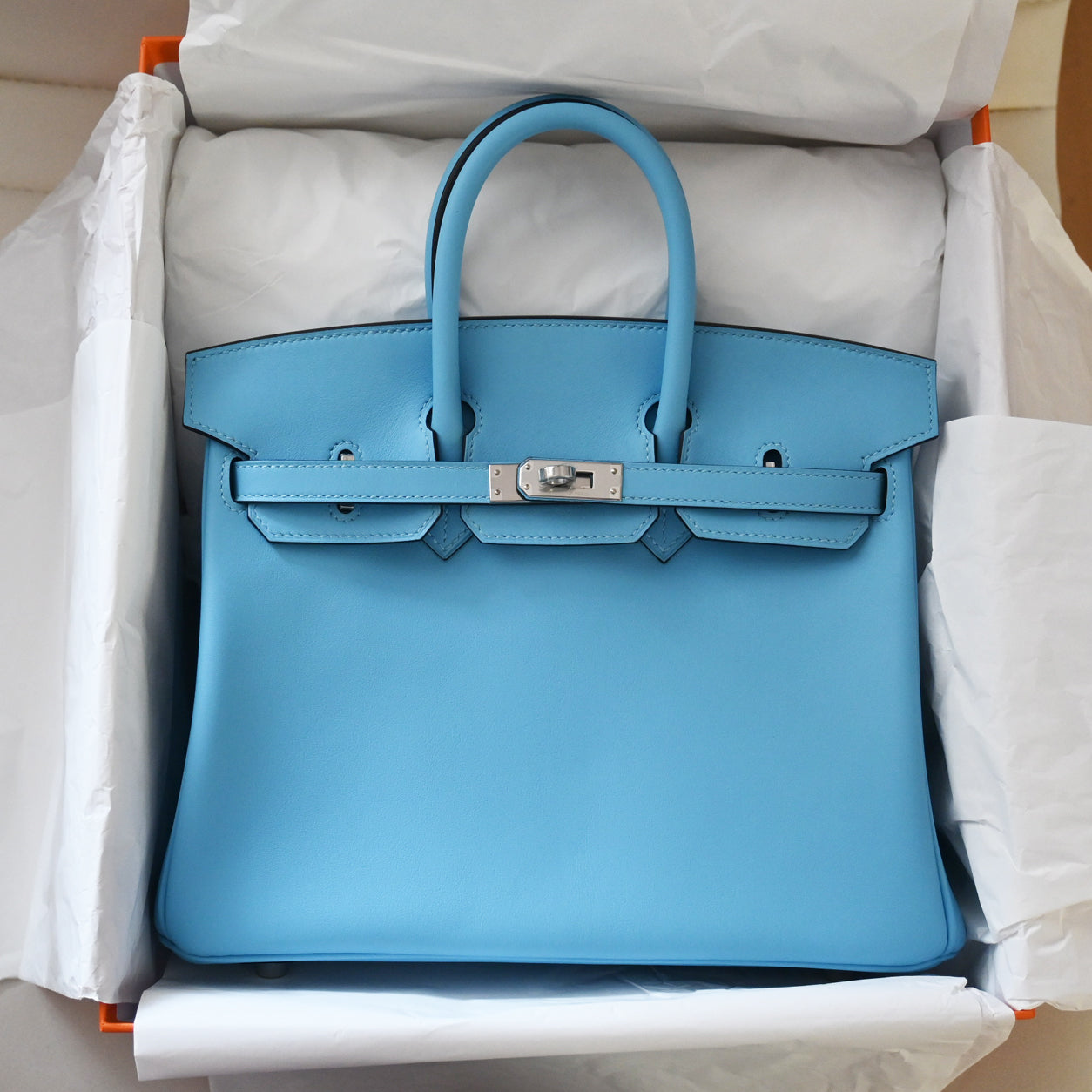 Hermès Birkin 25cm Celeste Swift PHW