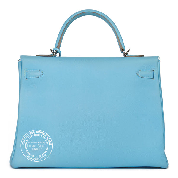 Hermès Kelly 25cm Celeste/Mykonos Candy Epsom PHW - Preloved