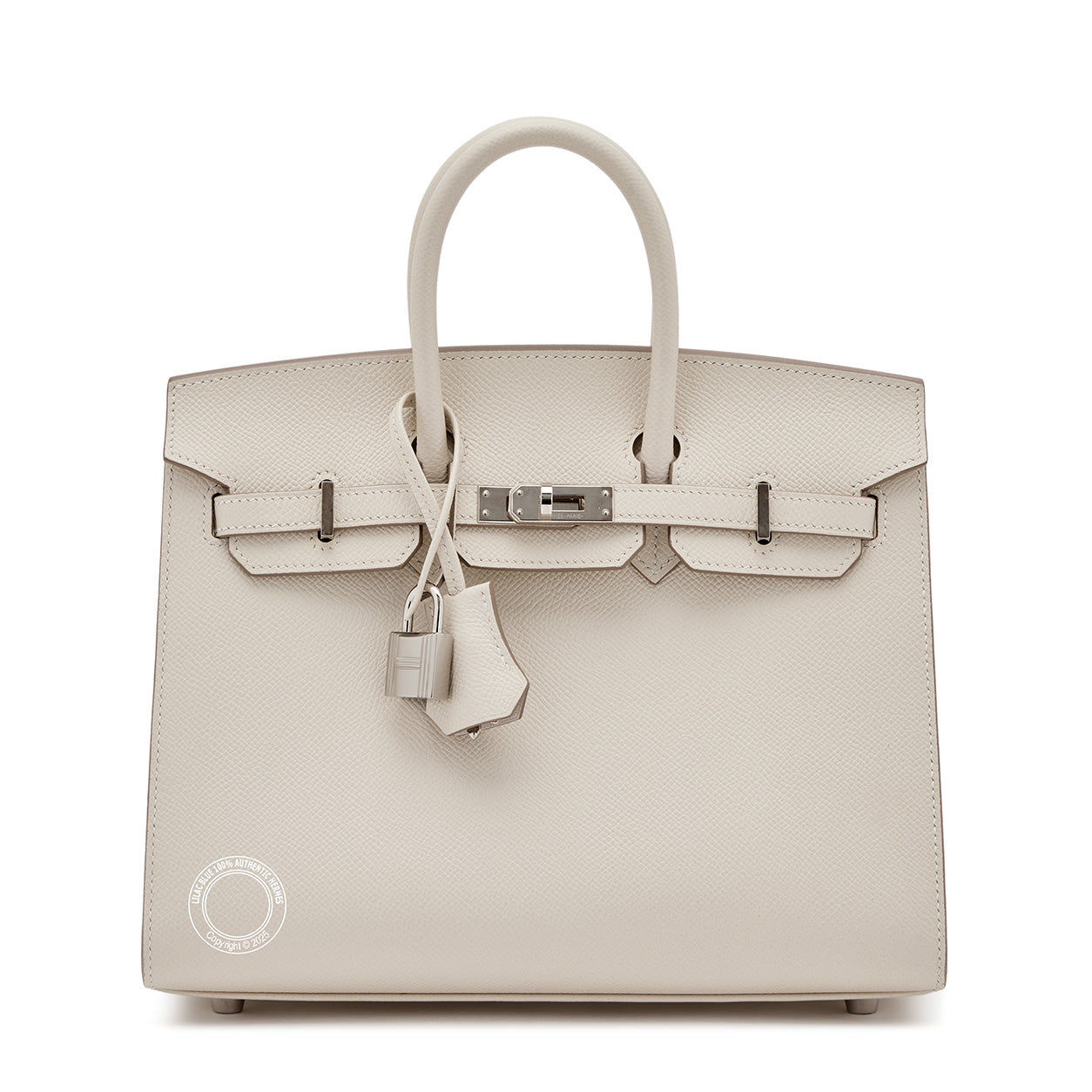 Hermes Birkin 25cm Craie Sellier Epsom PHW
