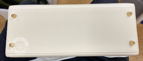 Hermès Kelly 25cm Craie/Bordeaux HSS Epsom BGHW