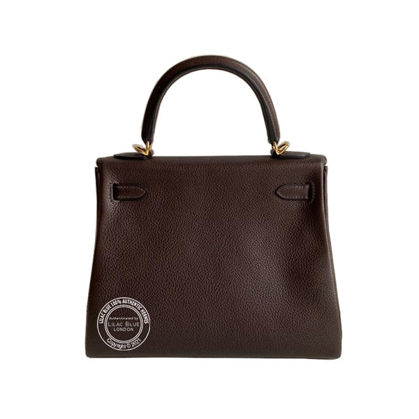 Hermès Kelly 25cm Ebene Barenia GHW