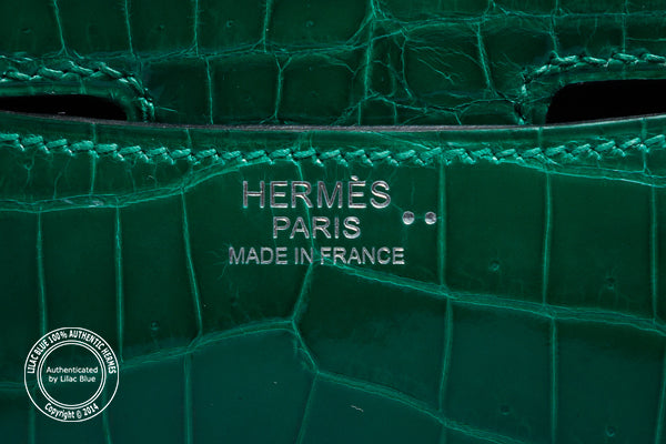 Hermès Constance 24m Vert Emeraude Shiny Croc PHW