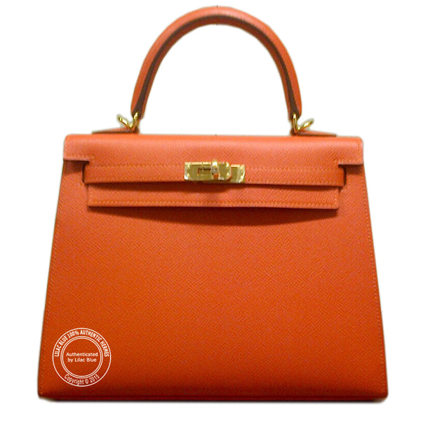 Hermès Kelly 25cm Feu Epsom GHW