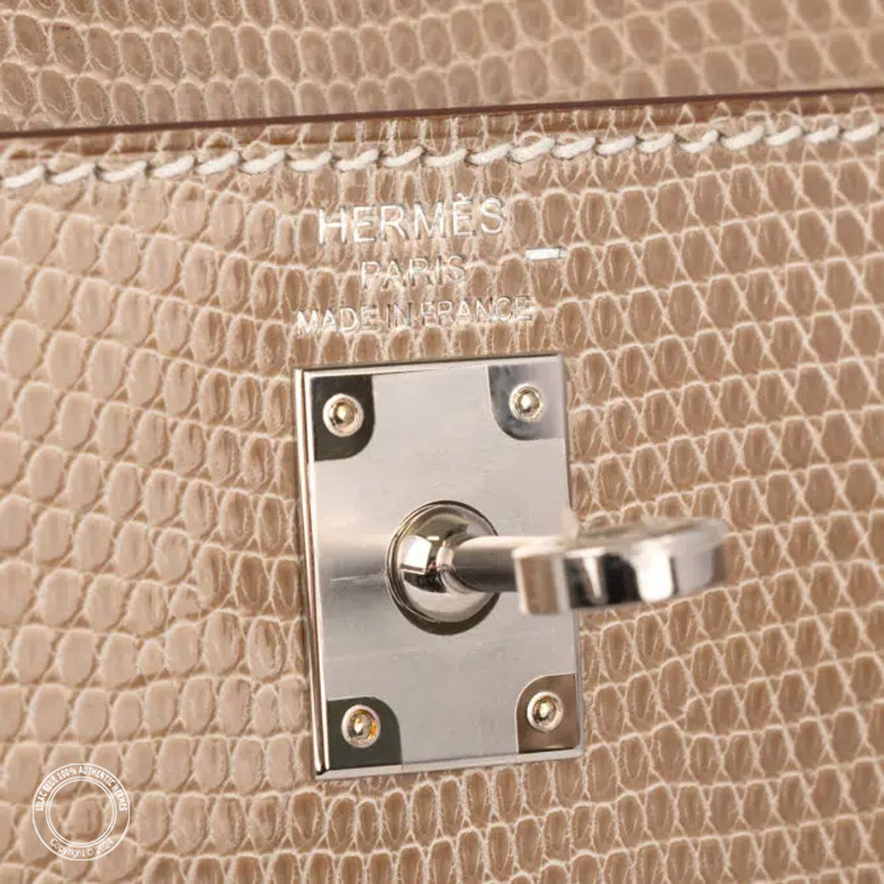 Hermès Kelly 25cm Ficelle Lizard PHW