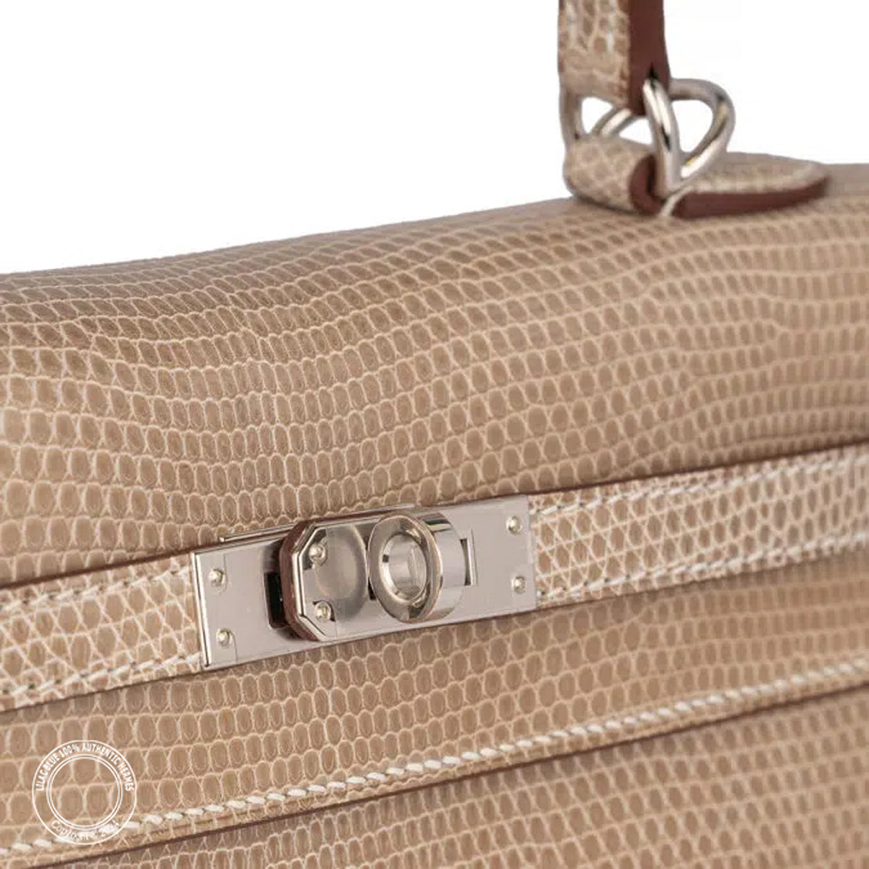 Hermès Kelly 25cm Ficelle Lizard PHW