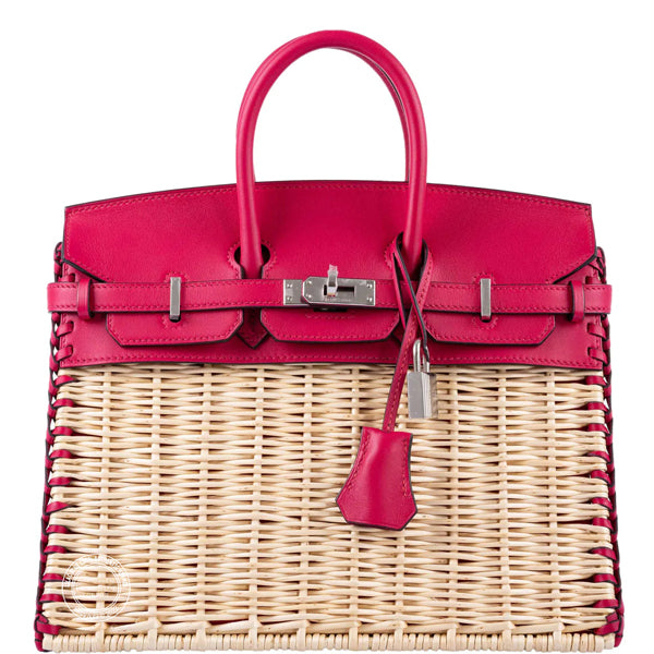 Hermès Birkin 25cm Framboise Sellier Picnic Swift/Osier PHW