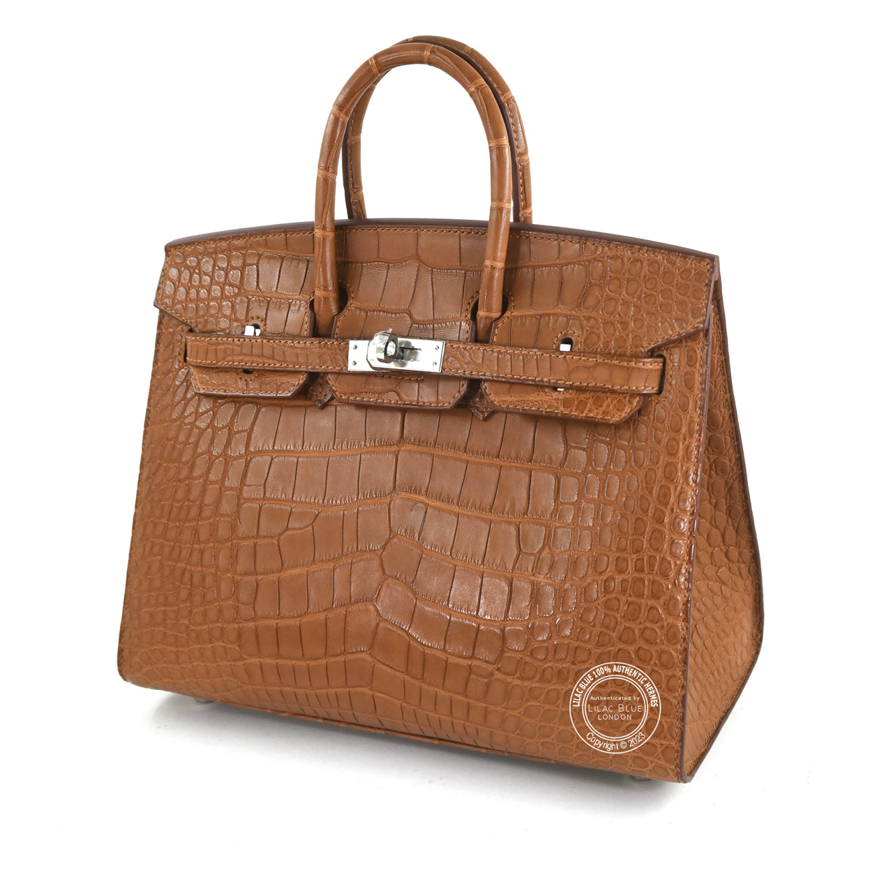 Hermès Birkin 25cm Gold Sellier Matte Alligator PHW