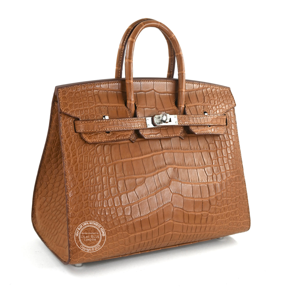 Hermès Birkin 25cm Gold Sellier Matte Alligator PHW