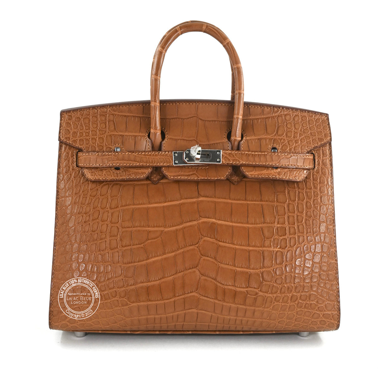 Hermès Birkin 25cm Gold Sellier Matte Alligator PHW