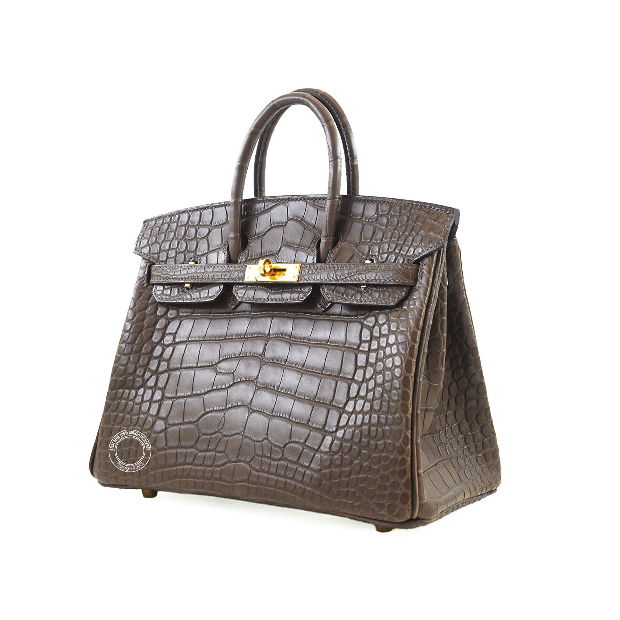 Hermès Birkin 25cm Gris Elephant Matte Alligator GHW