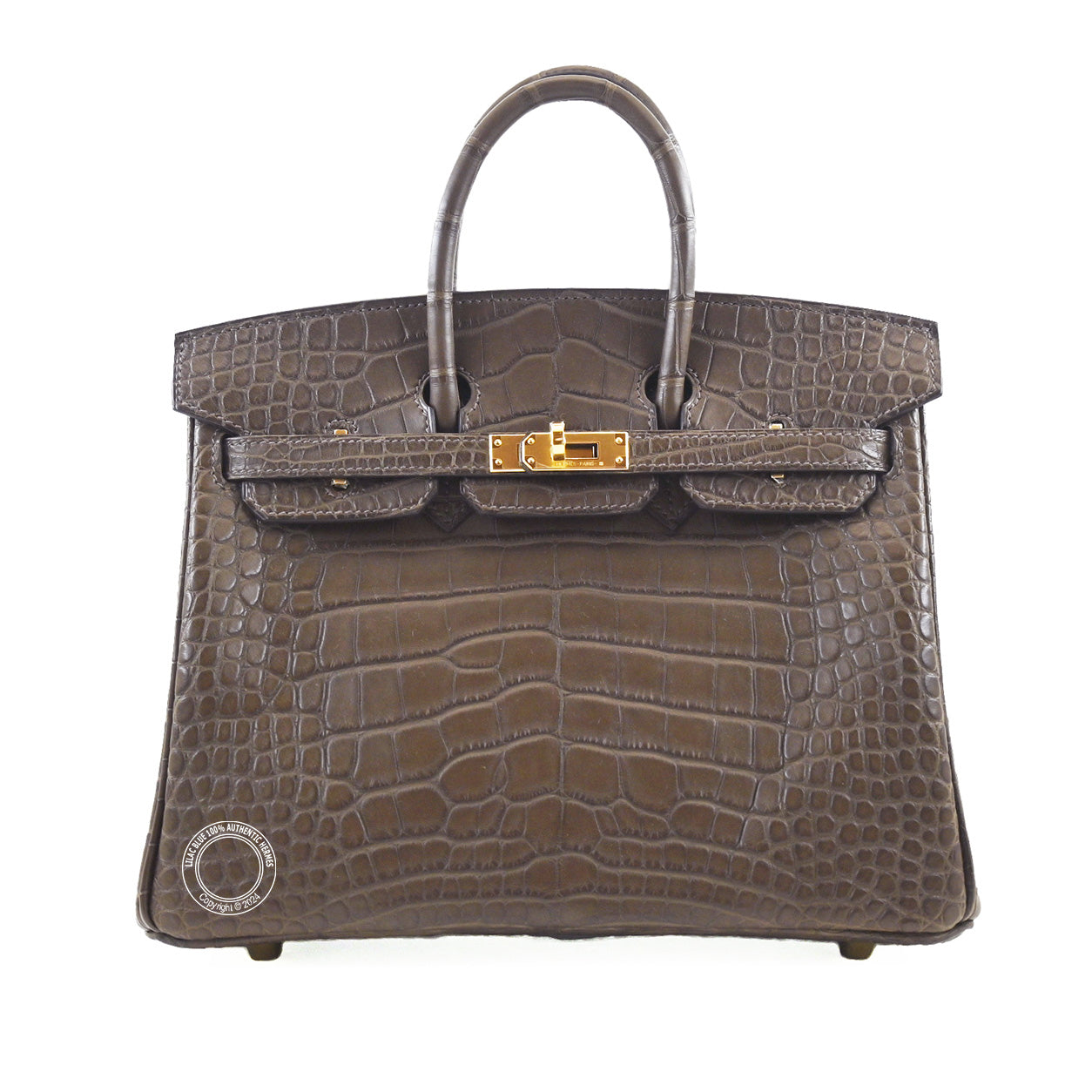 Hermès Birkin 25cm Gris Elephant Matte Alligator GHW