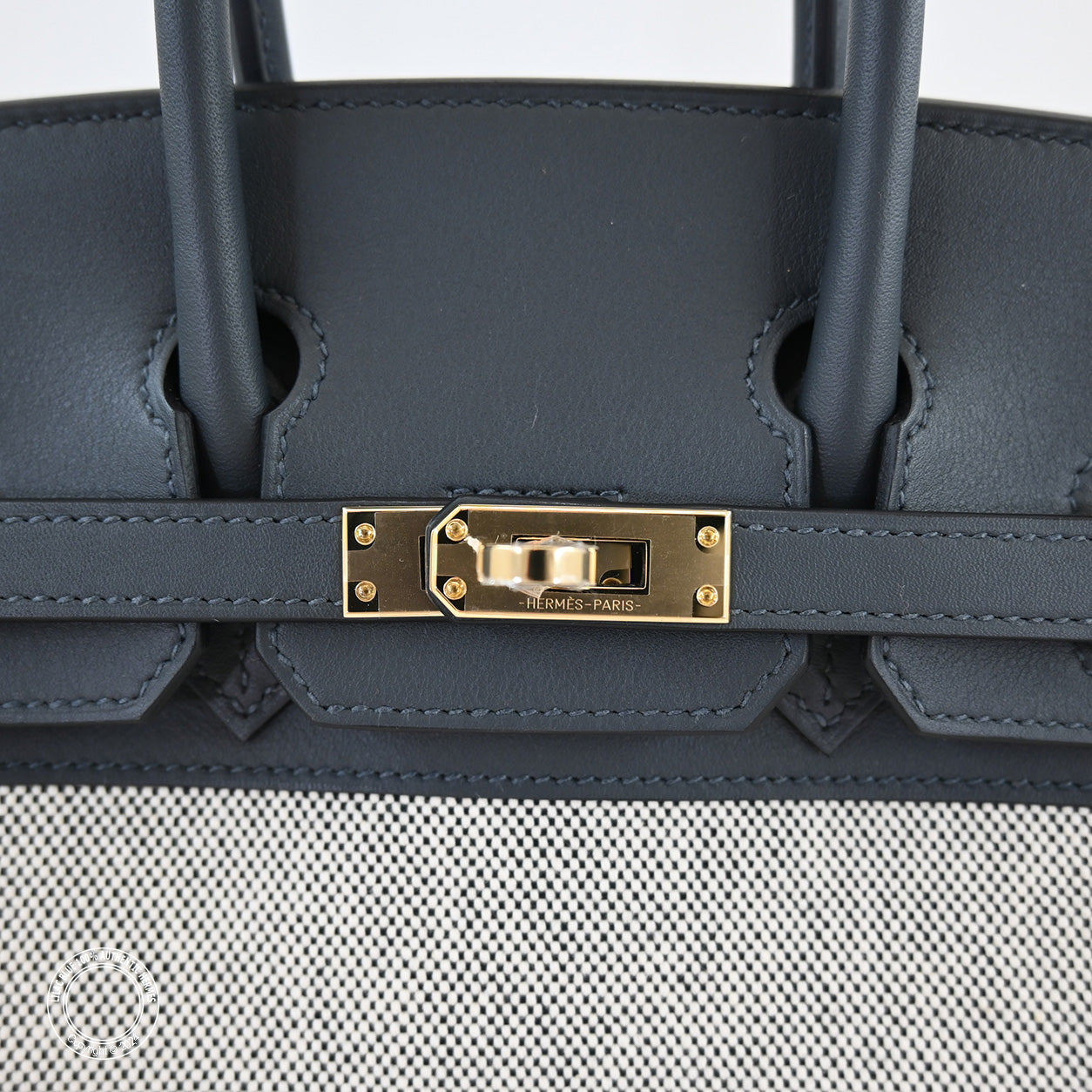 Hermès Birkin 25cm Gris Misty Toile H/Swift PBHW