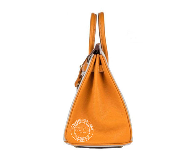 Hermès Birkin 25cm Gris Perle/Moutarde HSS Chevre GHW