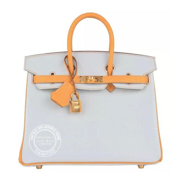 Hermès Birkin 25cm Gris Perle/Moutarde HSS Chevre GHW