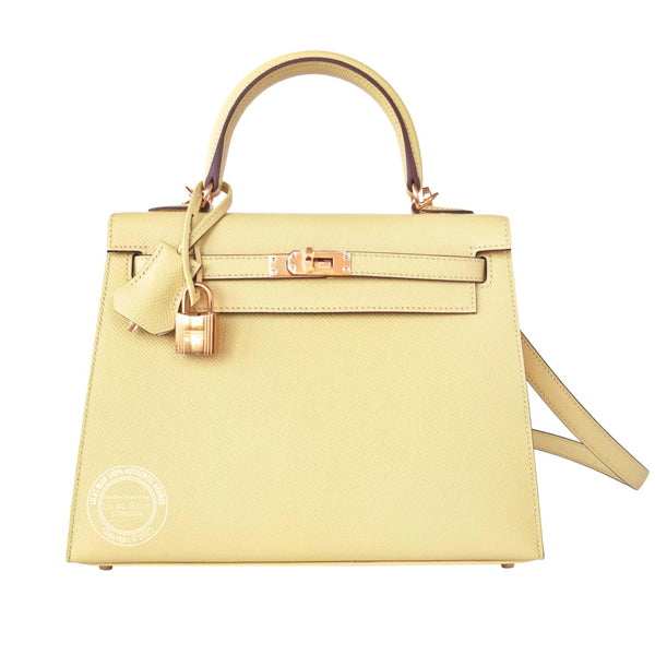 Hermès Kelly 25cm Jaune Poussin Epsom GHW