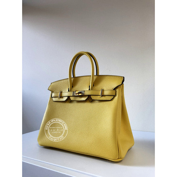 Hermès Birkin 25cm Jaune de Naples Novillo GHW