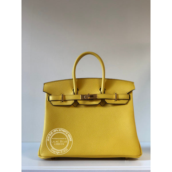 Hermès Birkin 25cm Jaune de Naples Novillo GHW