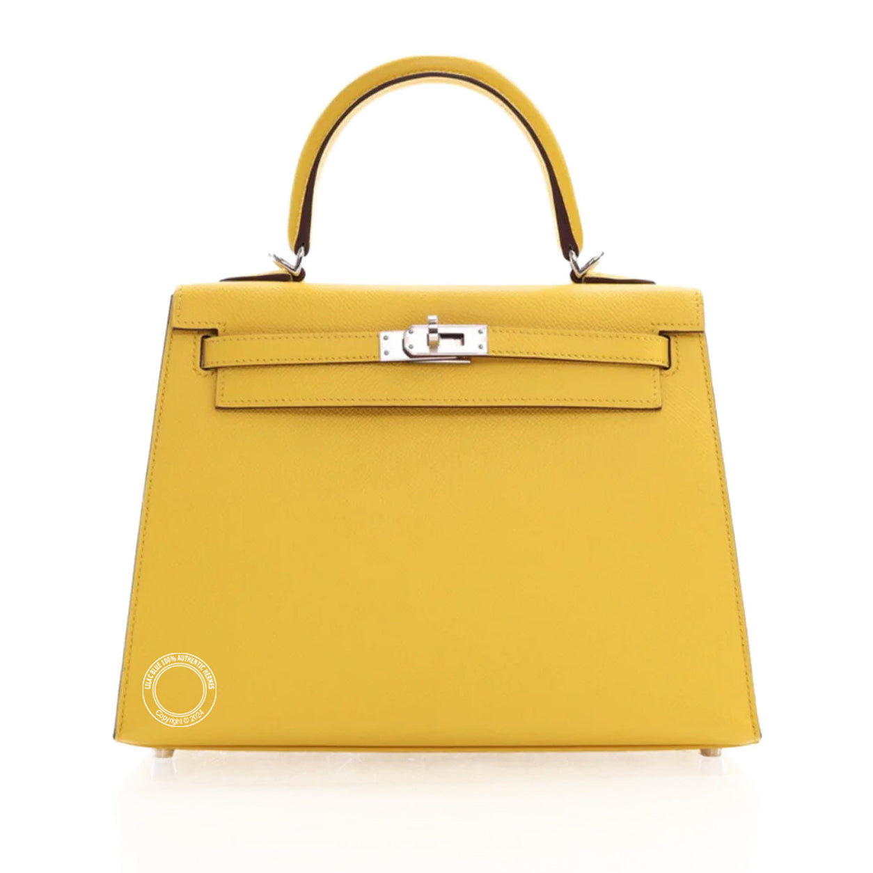 Hermès Kelly 25cm Jaune de Naples Epsom Palladium