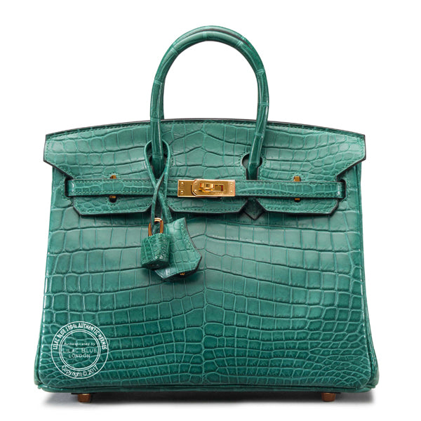 Hermès Birkin 25cm Malachite Matte Alligator GHW