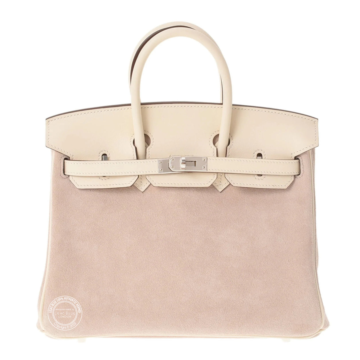 Hermès Birkin 25cm Nata/Glycine Grizzly/Swift PHW