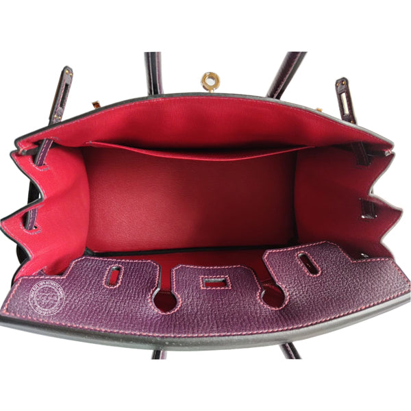 Hermès Birkin 25cm Raisin/Rouge Grenat HSS Chevre RGHW