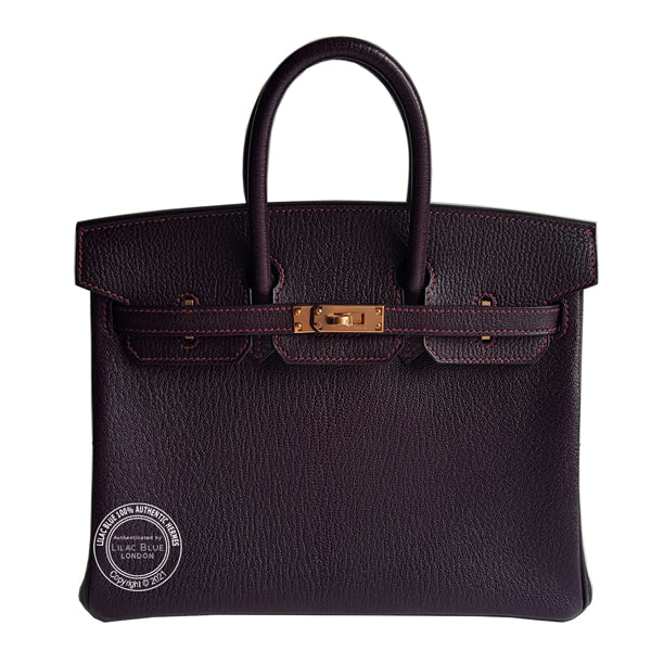 Hermès Birkin 25cm Raisin/Rouge Grenat HSS Chevre RGHW