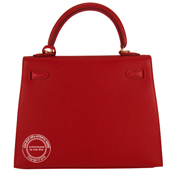 Hermès Kelly 25cm Rouge Casaque Epsom GHW