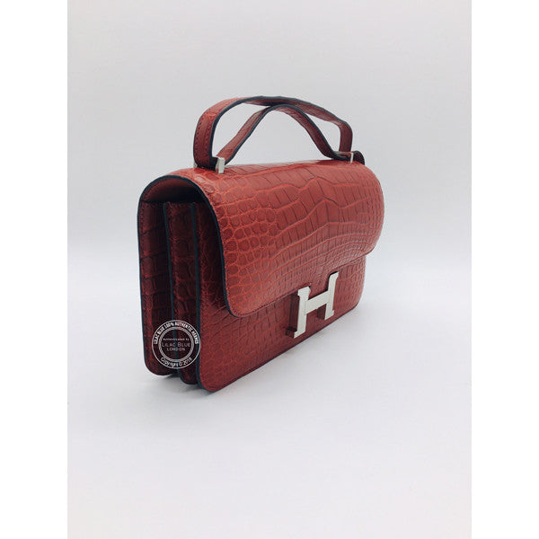 Hermès Constance 25cm Rouge H Elan Matte Alligator PHW