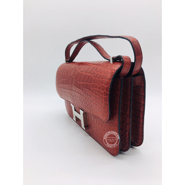 Hermès Constance 25cm Rouge H Elan Matte Alligator PHW