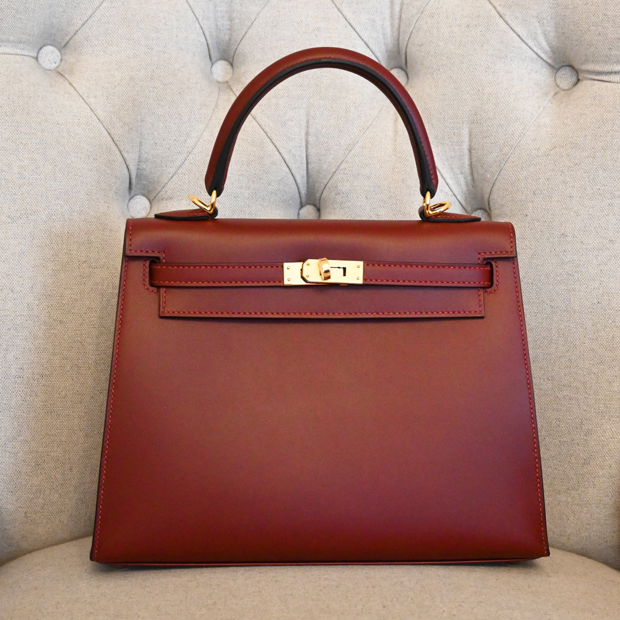 Hermes Kelly 25cm Rouge H HSS Sombrero GHW