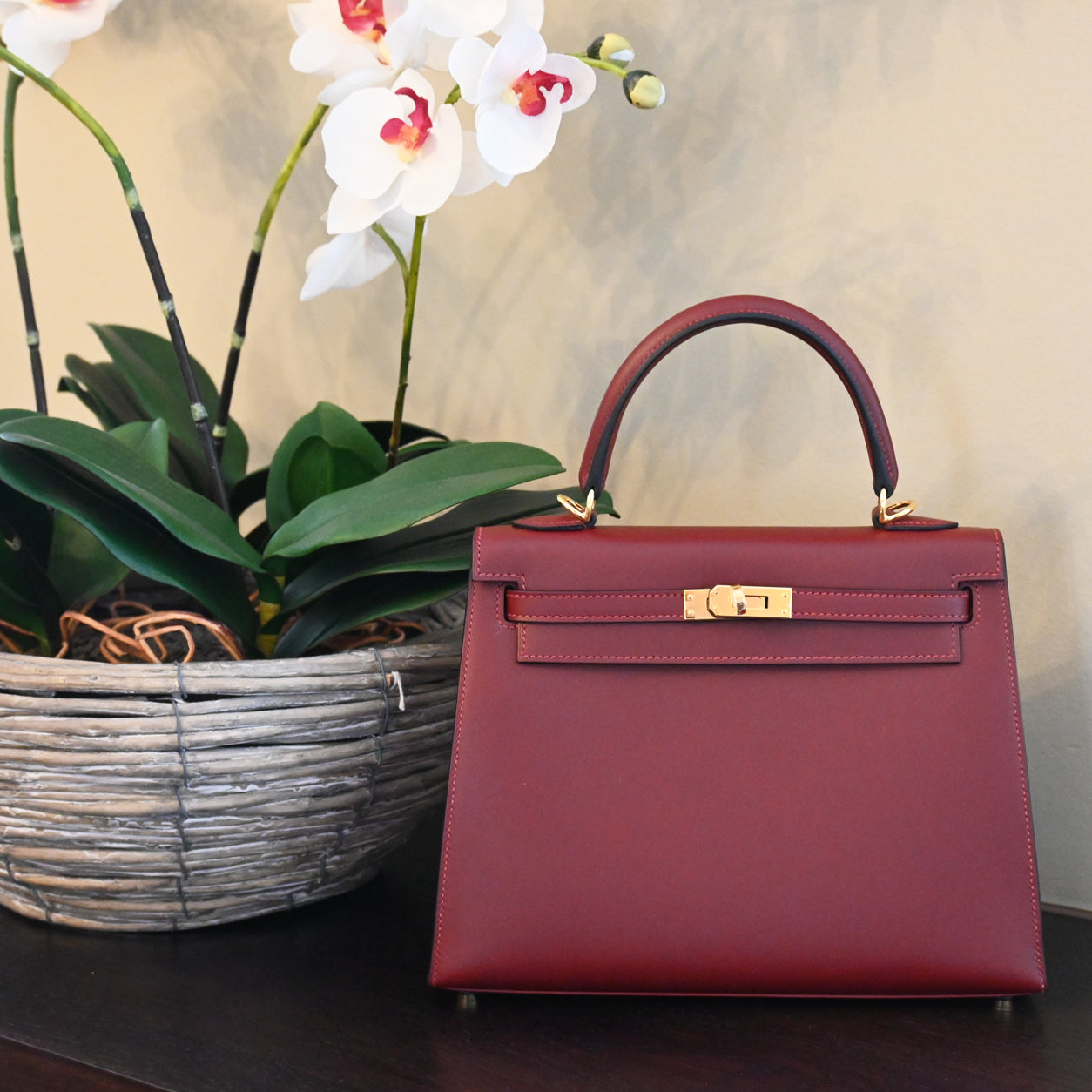 Hermes Kelly 25cm Rouge H HSS Sombrero GHW