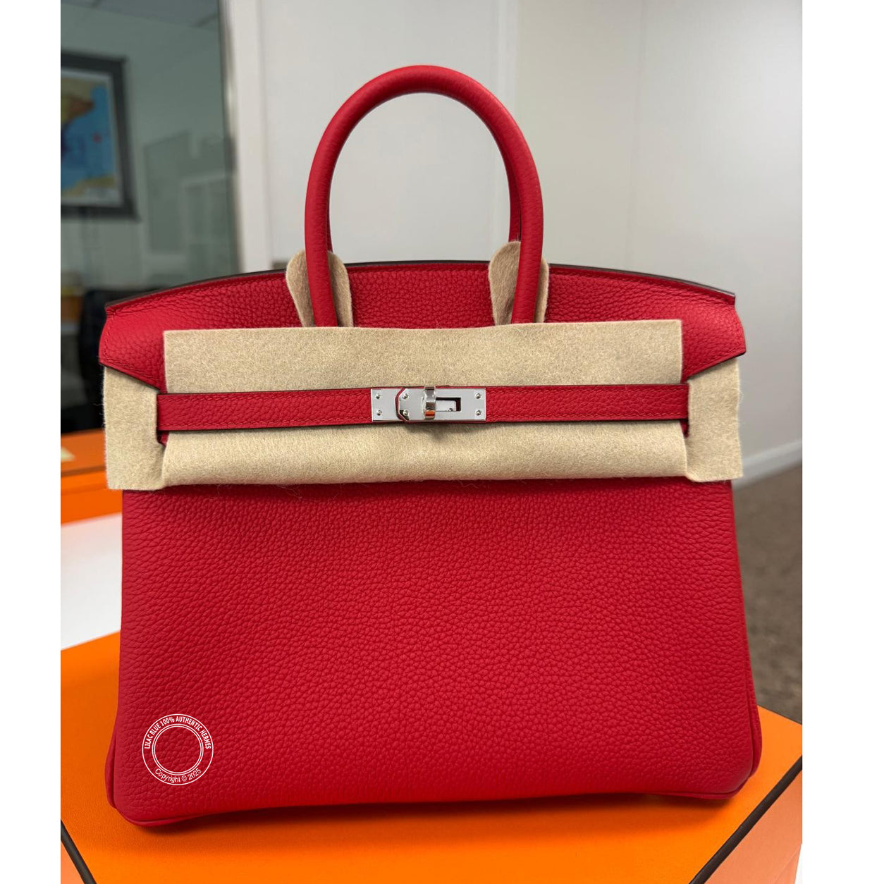 Hermes Birkin 25cm Rouge Radieux Togo PHW