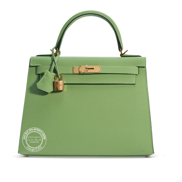 Hermès Kelly 25cm Vert Criquet Epsom GHW