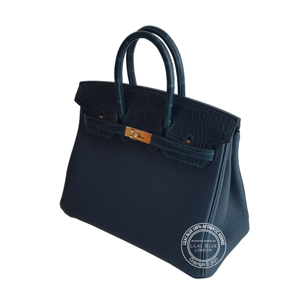Hermès Birkin 25cm Vert Cypress Touch Matte Alligator/Togo GHW