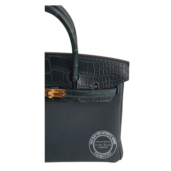 Hermès Birkin 25cm Vert Cypress Touch Matte Alligator/Togo GHW